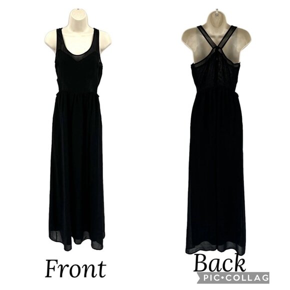 ZARA Maxi Dress Womens Size Medium Black Side Cutout Detail - Picture 1 of 11